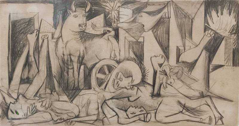 preparatory drawing picasso guernica